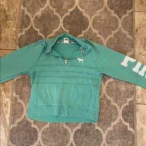 This is a Victoria secret pink green hoodie